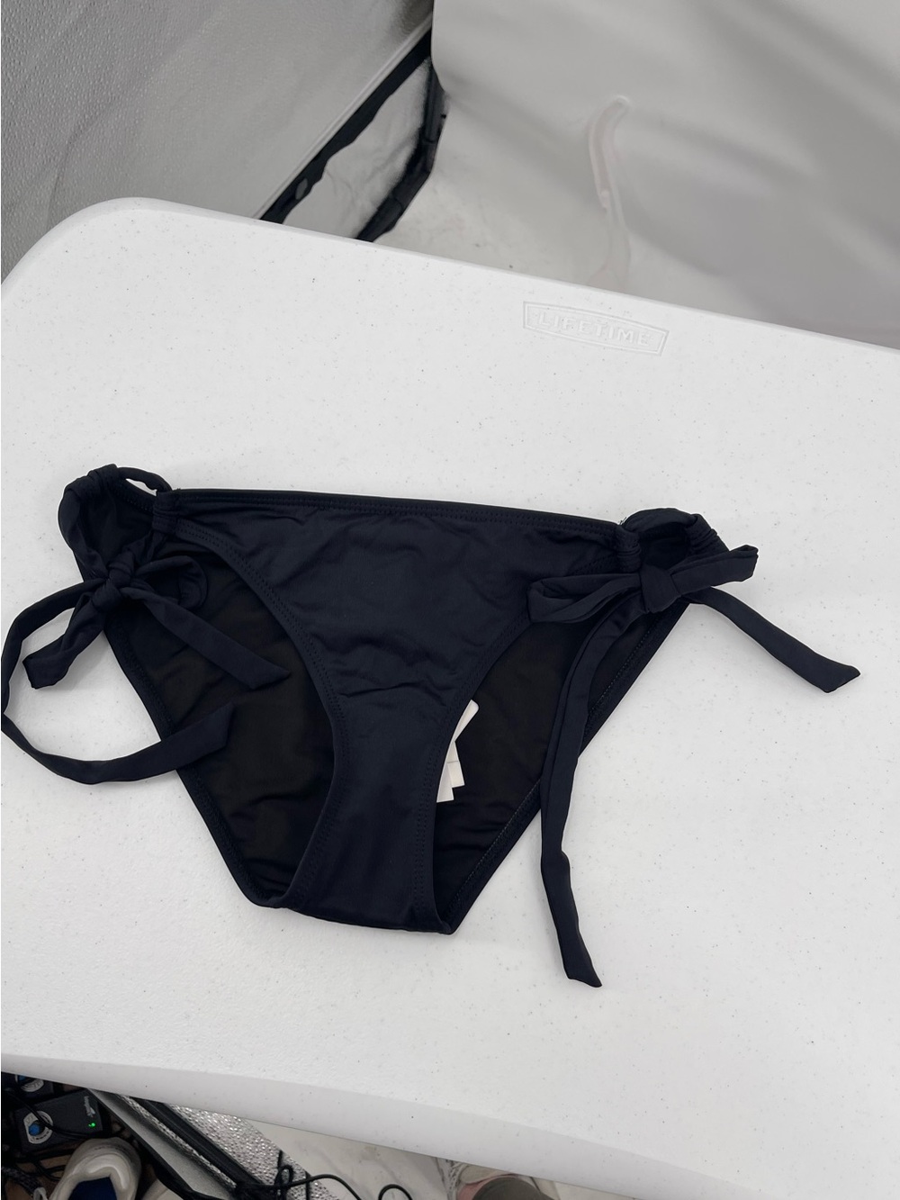 Voda Swim NWT hipster tie black bikini bottom